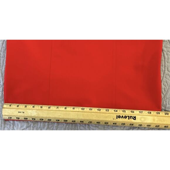 Rachel Parcell Sz L Red Ponte Knit Double Ruffle Sheath Dress Career, Party - Picture 14 of 14
